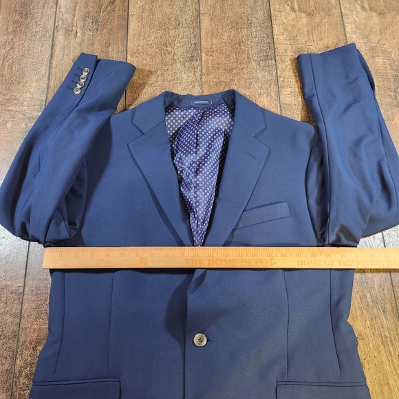 Stafford Performance Travel Blazer Men's 42S Blue Lightweight Stretch Sport Coat - Picture 6 of 9